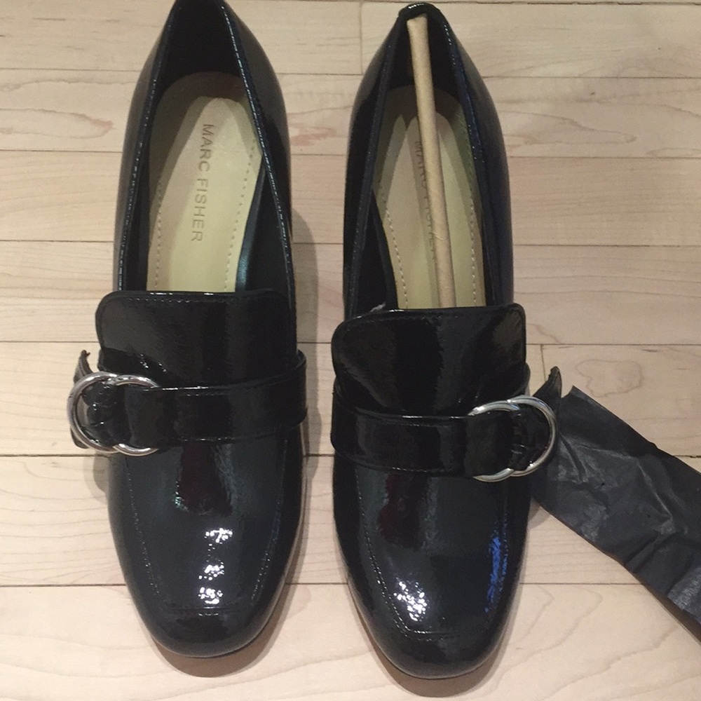 Marc Fisher Black 7.5M Patent-Leather 3” high heel